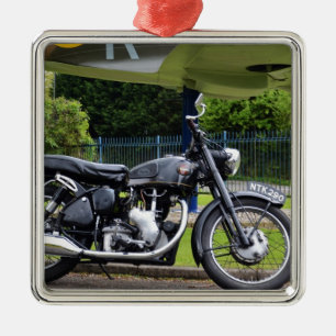 Motorcykel och Spitfire Julgransprydnad Metall