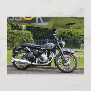 Motorcykel och Spitfire Vykort