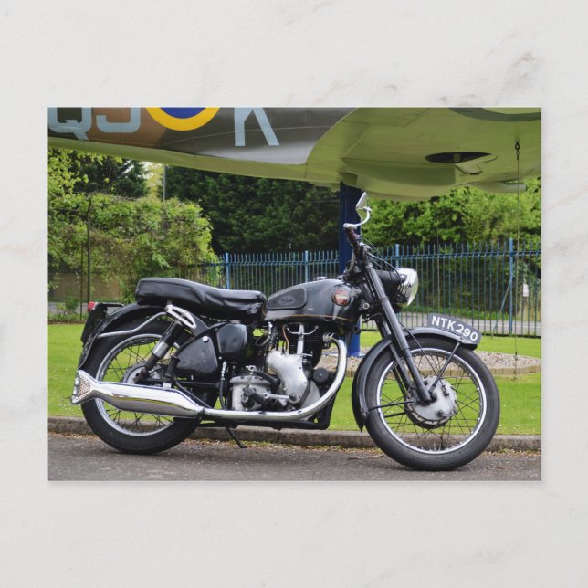 Motorcykel och Spitfire Vykort (Framsida)