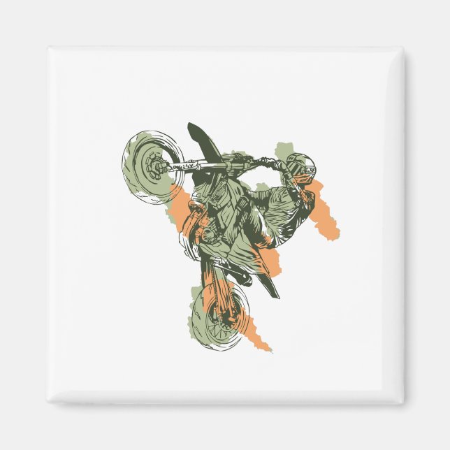 Motorcykel - Off Road-motorcyklist Magnet (Framsidan)