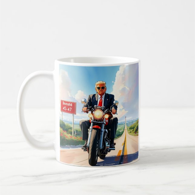 Motorcykel över 47 tecken Vackert USA Kaffemugg (Vänster)