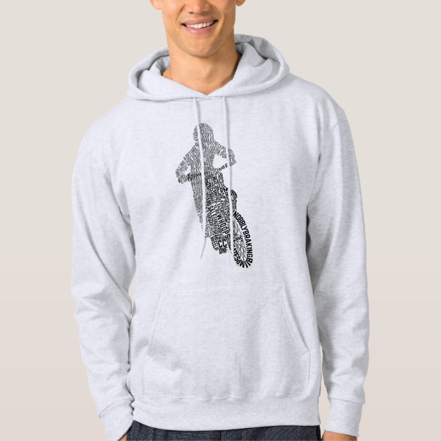 Motorcykel på väg, Ord Art Hoodie (Framsida)