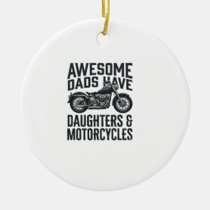 Motorcykel Pappa Döttrar Citat Vintage Vektor Desi Julgransprydnad Keramik