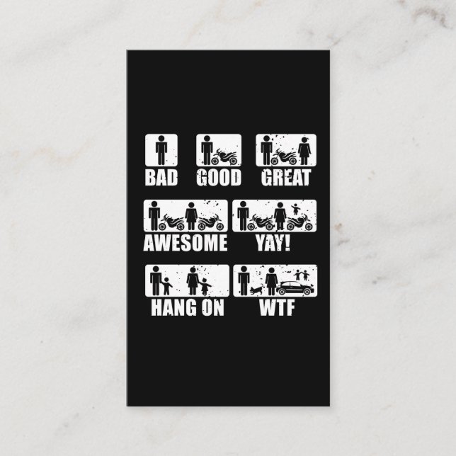 Motorcykel Passion Gift Par Biker Humor Visitkort (Framsida)