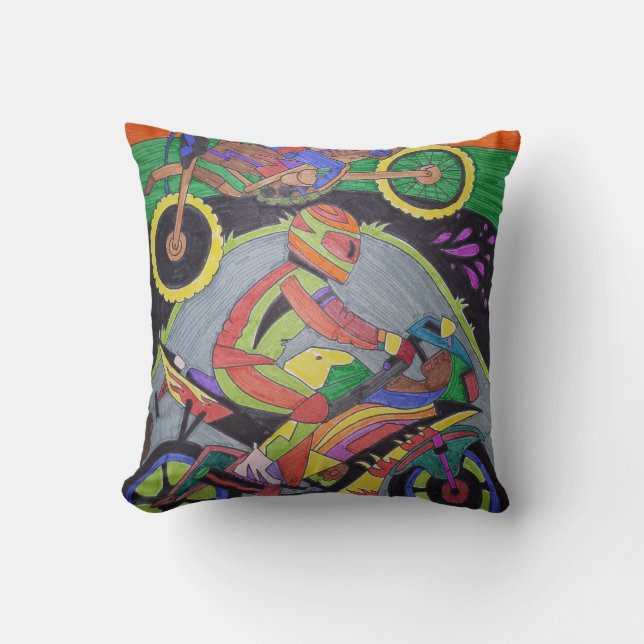 Motorcykel Pillow Kudde (Framsida)