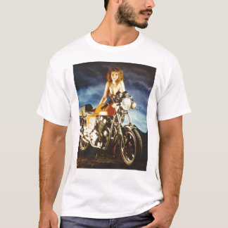 Motorcykel Pin-up Flicka T-shirt