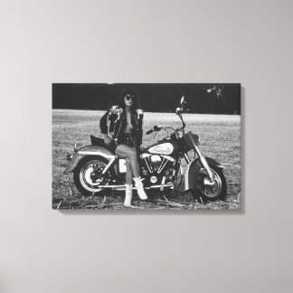 Motorcykel Pinup Flicka Canvastryck