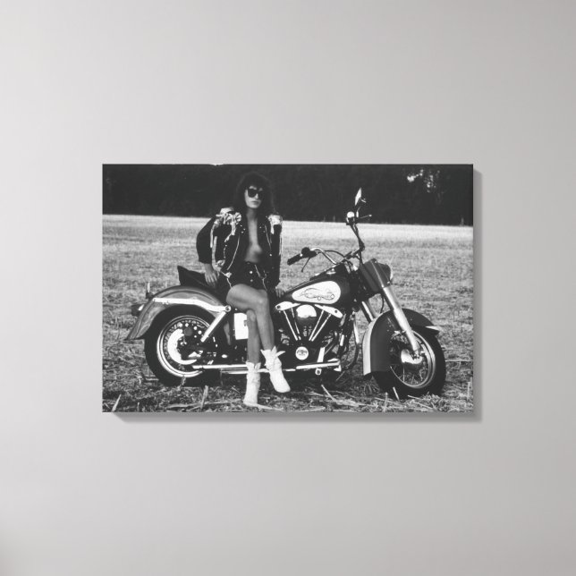 Motorcykel Pinup Flicka Canvastryck (Framsida)