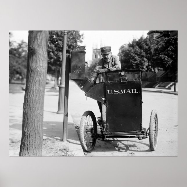 Motorcykel Postman: 1912 Poster (Framsidan)