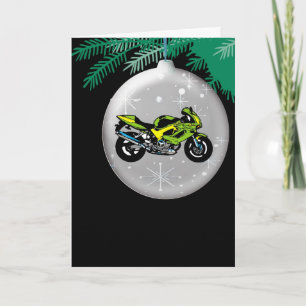 Motorcykel - prydnadsjulkort helgkort