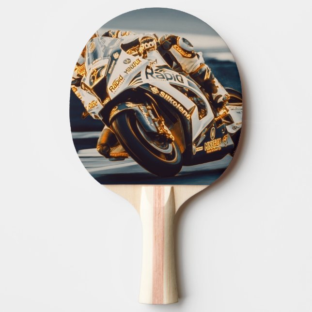 Motorcykel Racer Pingisracket (Framsidan)