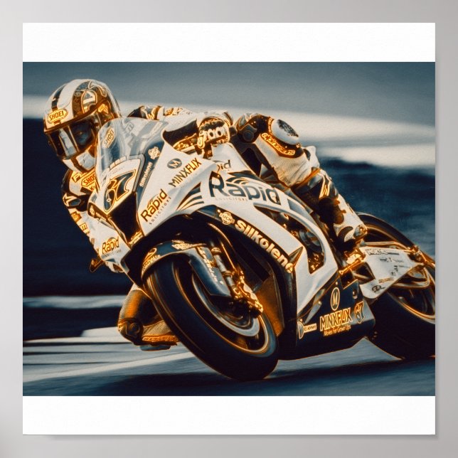 Motorcykel Racer Poster (Framsidan)