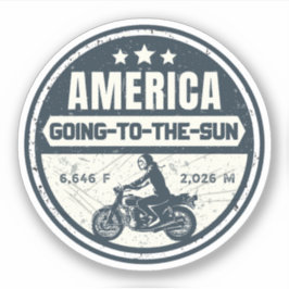Motorcykel resa vid väg mot Sol Klistermärken