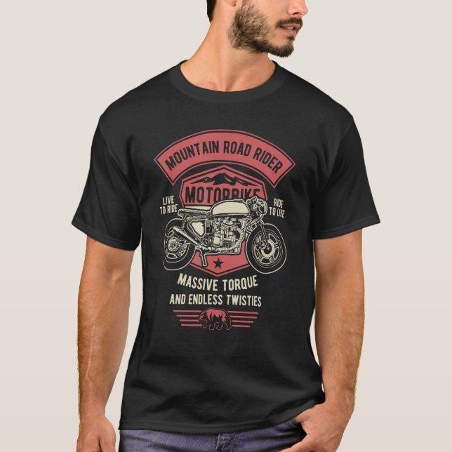 Motorcykel Retro 3 i bergstrakterna T Shirt (Framsida)