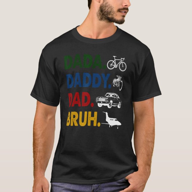 Motorcykel Retro Dada pappa Pappa Bruh Fars dag T Shirt (Framsida)