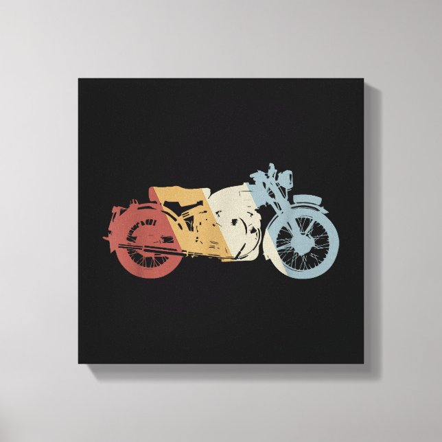 Motorcykel Retro Stil Vintage Canvastryck (Framsida)