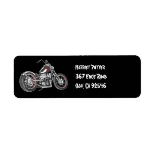 Motorcykel Retro Vintage Bike Returadress Etikett