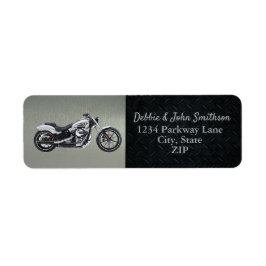 Motorcykel Returadress Black Silver Manar Etikett