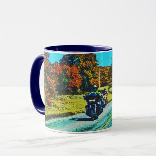 Motorcykel Rider Road Resa Art Mugg (Framsida vänster)