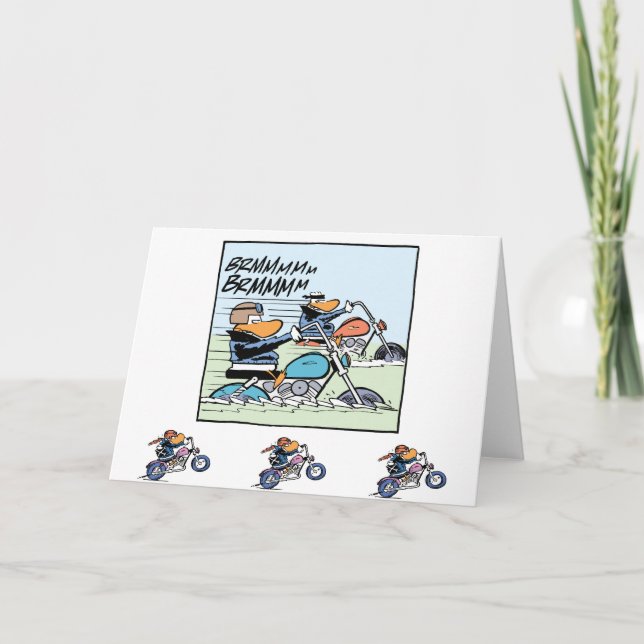 Motorcykel Riders Tecknad Greeting Card Kort (Framsida)