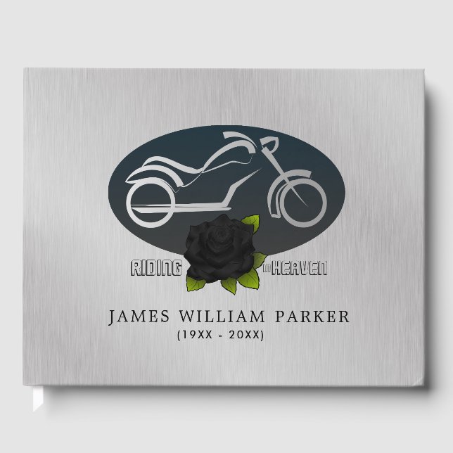 Motorcykel Riding i Heaven Funeral Guestbook Gästböcker (Framsida)