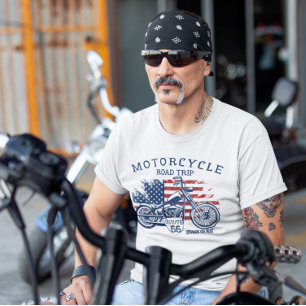 Motorcykel Road Trip Rutt 66 Sturgis eller Inget T Shirt