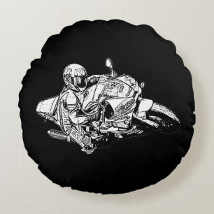Motorcykel Rund Kudde
