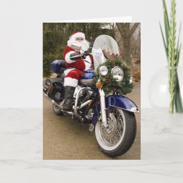 Motorcykel Santa Helgkort (Framsida)
