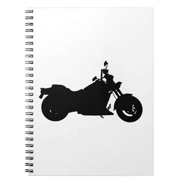 Motorcykel Silhouette Anteckningsbok Med Spiral (Framsidan)