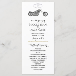 Motorcykel & Silver Hearts Biker Bröllopsprogram Program