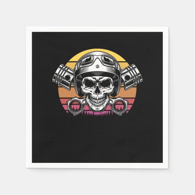 Motorcykel Skull Motocross Motorcykel Dirt Bike Gi Pappersservett (Framsidan)
