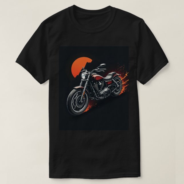 Motorcykel - solnedgång t shirt (Design framsida)