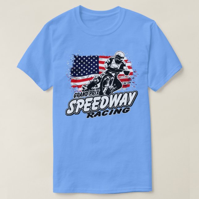 Motorcykel Speedway American Flagga Flat rack Tävl T Shirt (Design framsida)
