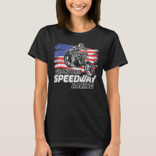 Motorcykel Speedway American Flagga Flat Track Rac T Shirt