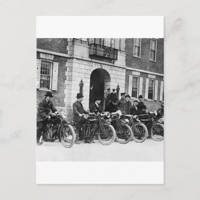 Motorcykel Squad, tidigt 1900-talet Vykort (Framsida)