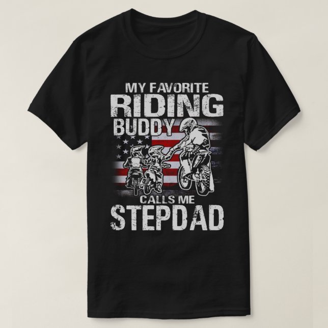 Motorcykel stepdad Shirt My Favorite Riding Buddy T Shirt (Design framsida)