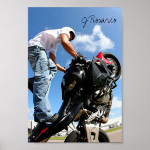 Motorcykel Stunt Poster