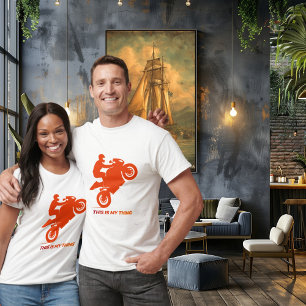 Motorcykel Stunt Silhuett Action Livsstil T Shirt