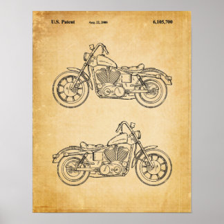 Motorcykel Swing Arm Cover Patent Old Bok Page Poster