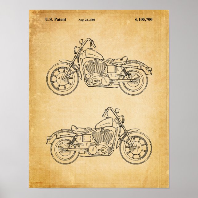 Motorcykel Swing Arm Cover Patent Old Bok Page Poster (Framsidan)