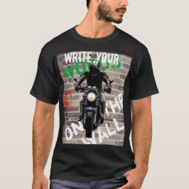 Motorcykel T Shirt Tegelvägg Anpassad Graffiti