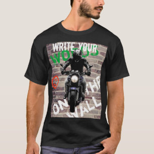 Motorcykel T Shirt Tegelvägg Anpassad Graffiti