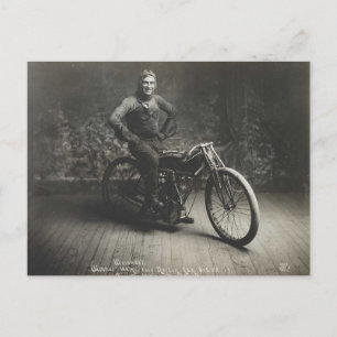 Motorcykel tävling Norton Kansas 1914 Vykort
