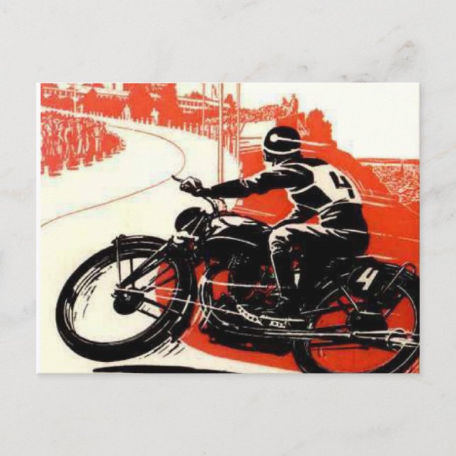 Motorcykel Tävling Vykort (Framsida)