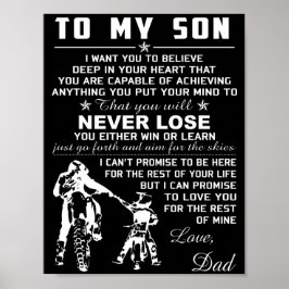 Motorcykel till min son Kärlek Pappa Poster