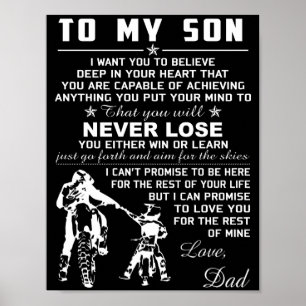 Motorcykel till min son Kärlek Pappa Poster