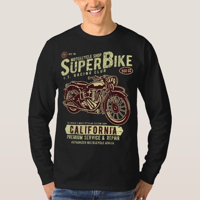 Motorcykel Toppen Bike Anpassningsbar Classic Bike T Shirt (Framsida)