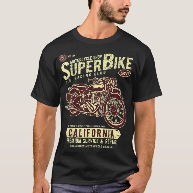 Motorcykel Toppen Bike Anpassningsbar Classic Bike T Shirt (Framsida)