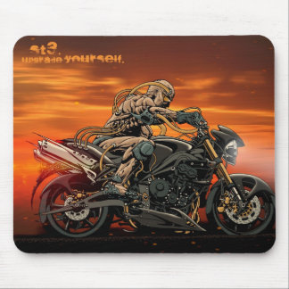 Motorcykel trefaldiga Mousepad Musmatta