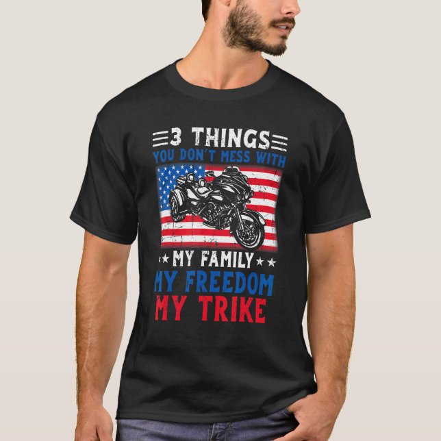 Motorcykel Trike American Biker Regler T Shirt (Framsida)
